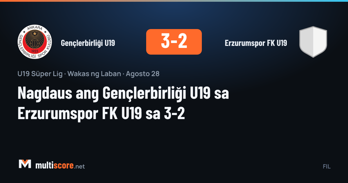 Gençlerbirliği U19 ile Erzurumspor FK U19 arasında oynanan U19 Süper Lig maçından bir görüntü