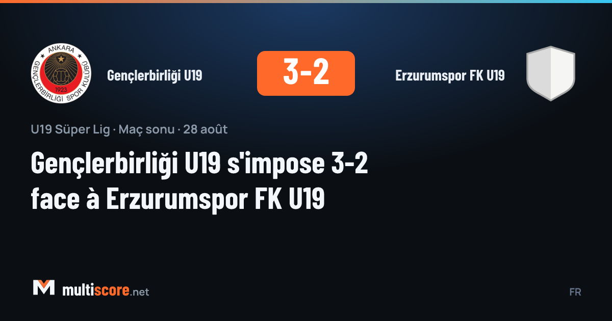 Gençlerbirliği U19 ile Erzurumspor FK U19 arasında oynanan U19 Süper Lig maçından bir görüntü