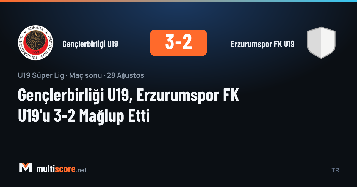 Gençlerbirliği U19 ile Erzurumspor FK U19 arasında oynanan U19 Süper Lig maçından bir görüntü