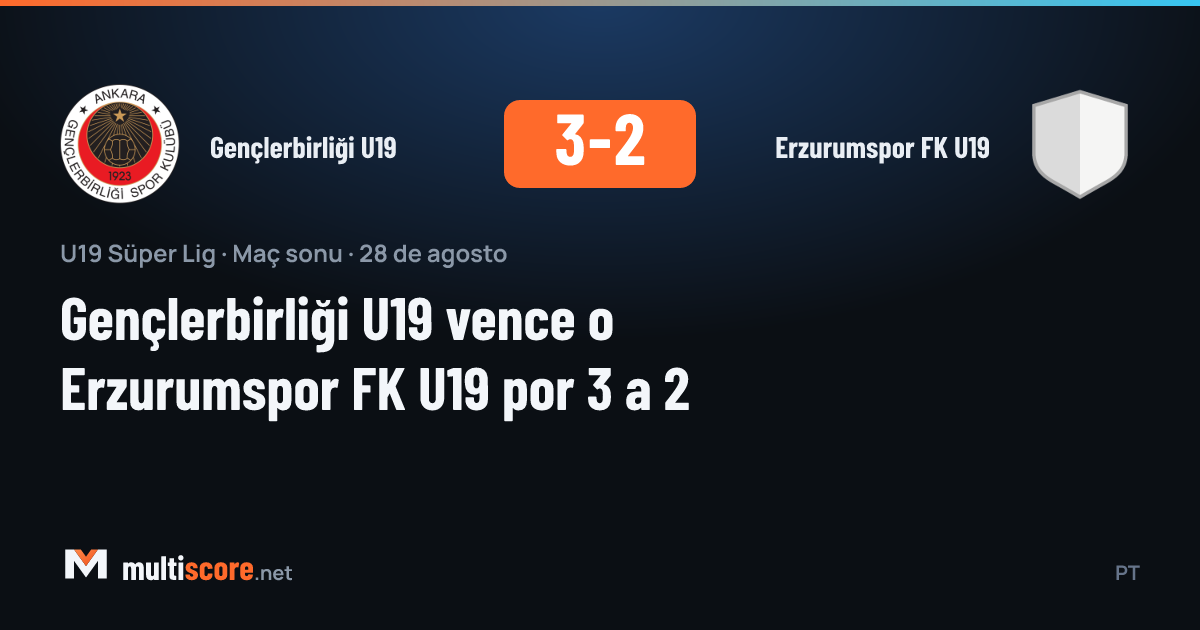 Gençlerbirliği U19 ile Erzurumspor FK U19 arasında oynanan U19 Süper Lig maçından bir görüntü
