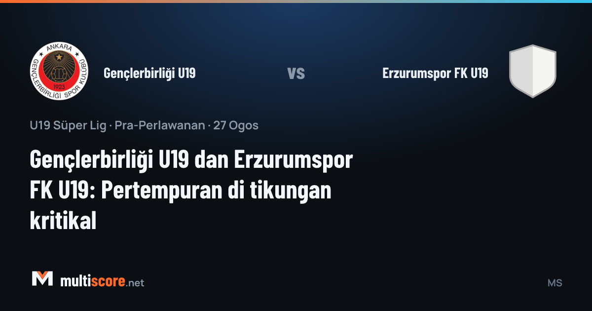 Gençlerbirliği U19 - Erzurumspor FK U19