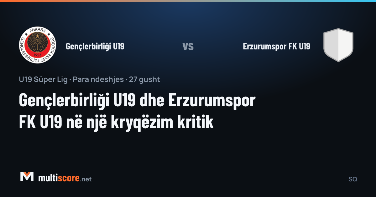 Gençlerbirliği U19 - Erzurumspor FK U19