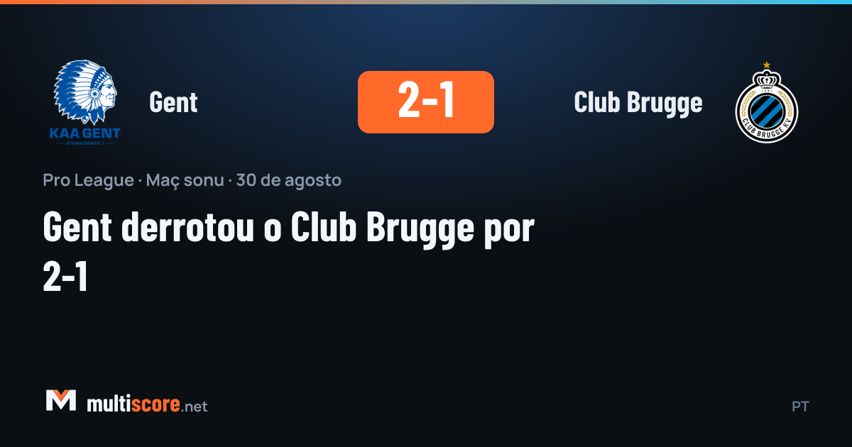 Gent, Club Brugge'u Pro League'de 2-1 mağlup etti