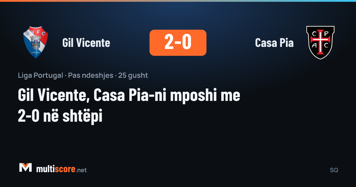 Gil Vicente ile Casa Pia arasındaki Liga Portugal maçından bir kare
