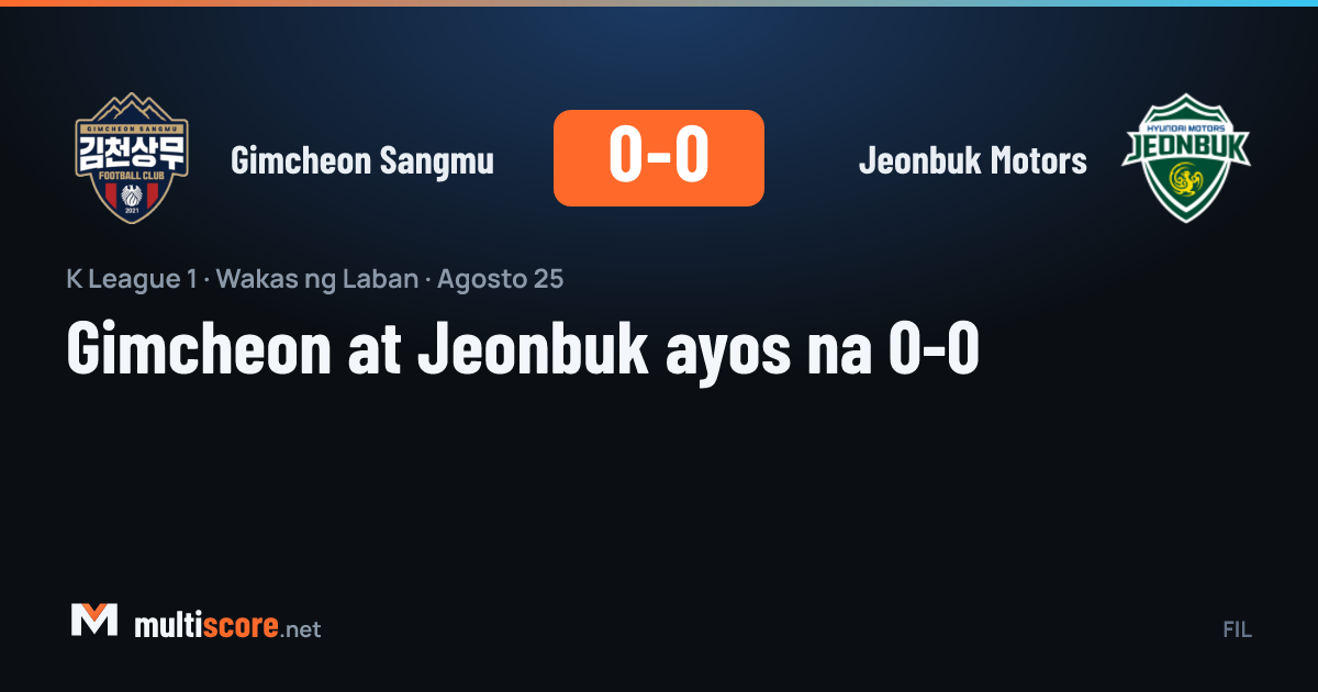 Gimcheon Sangmu - Jeonbuk Motors