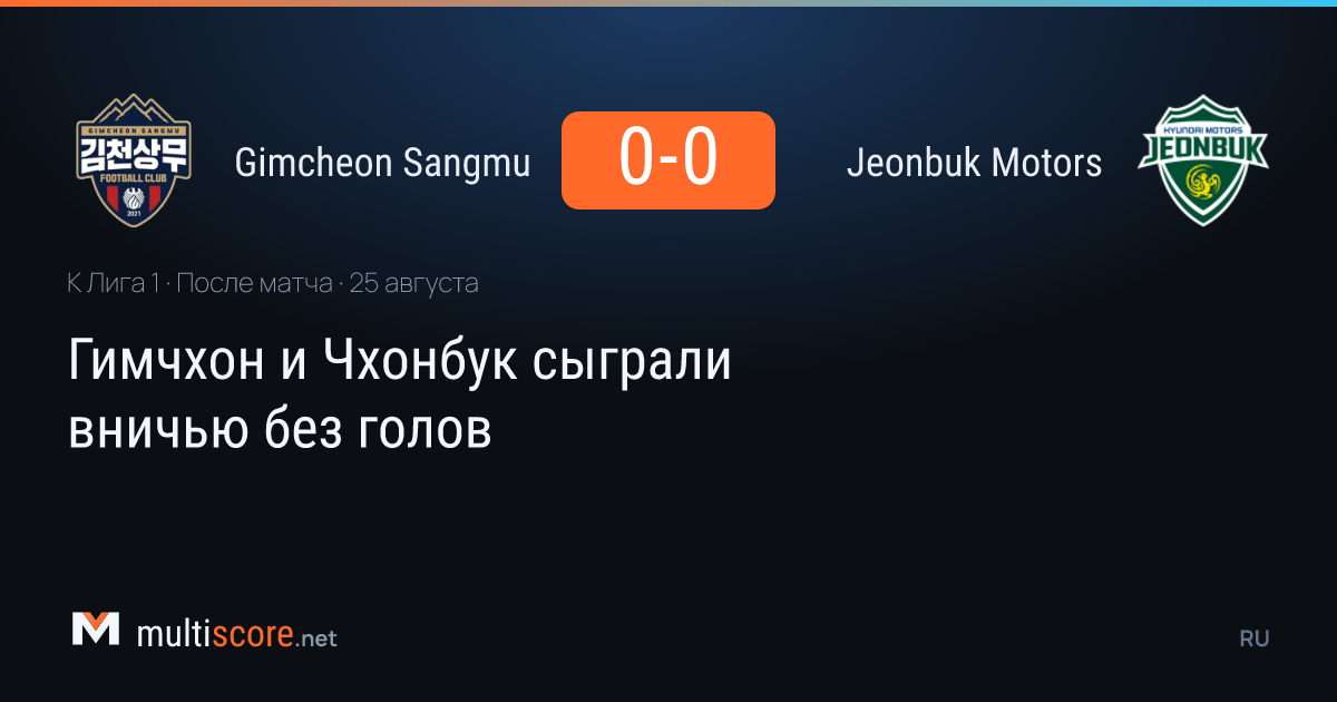 Gimcheon Sangmu - Jeonbuk Motors