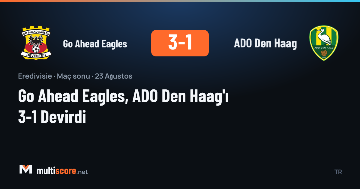 Go Ahead Eagles ile ADO Den Haag arasındaki Eredivisie maçından bir kare