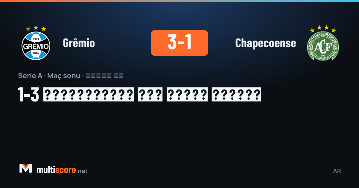 Grêmio - Chapecoense Série A maçı