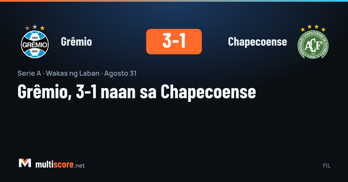 Grêmio - Chapecoense Série A maçı