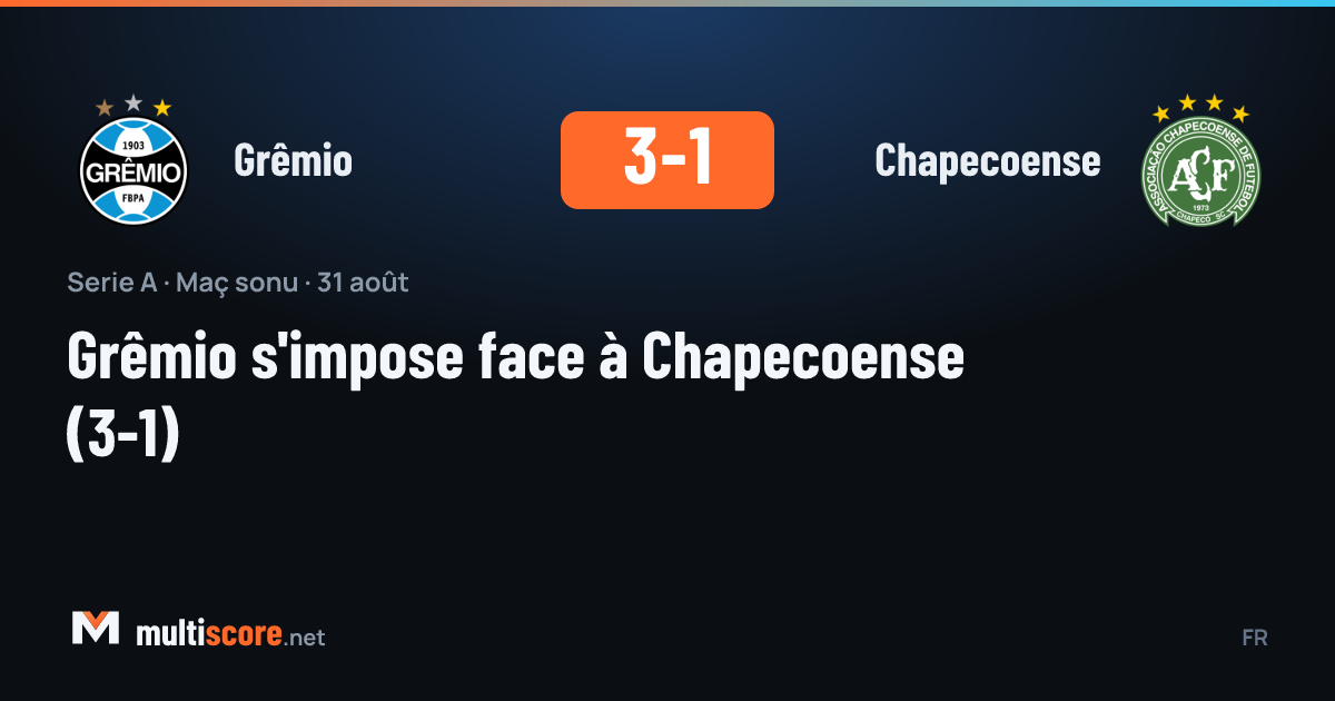 Grêmio - Chapecoense Série A maçı