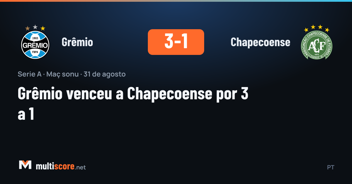 Grêmio - Chapecoense Série A maçı