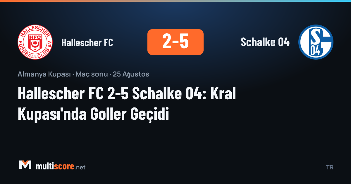 DFB Pokal maçında Hallescher FC ve Schalke 04 oyuncuları mücadele ediyor