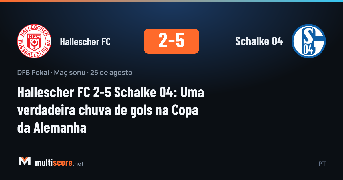 DFB Pokal maçında Hallescher FC ve Schalke 04 oyuncuları mücadele ediyor