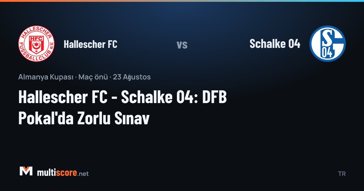 Hallescher FC ve Schalke 04 oyuncuları DFB Pokal maçı öncesi sahada
