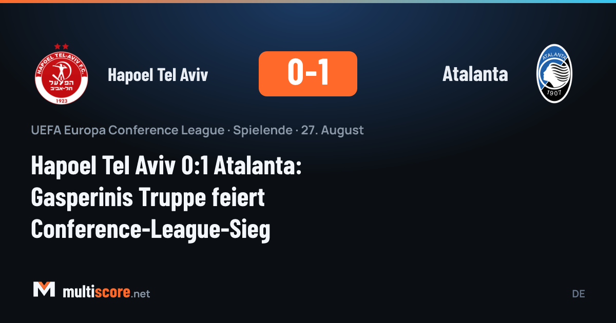 Hapoel Tel Aviv ve Atalanta oyuncuları Konferans Ligi maçında mücadele ediyor
