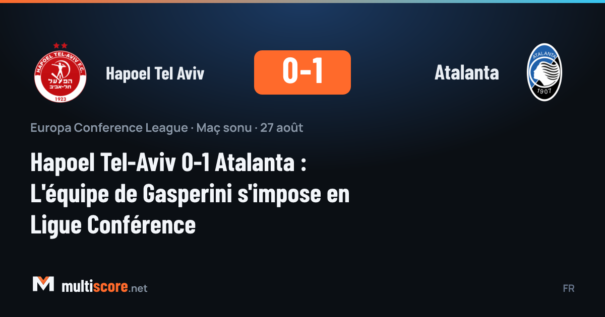 Hapoel Tel Aviv ve Atalanta oyuncuları Konferans Ligi maçında mücadele ediyor