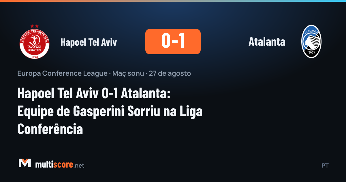 Hapoel Tel Aviv ve Atalanta oyuncuları Konferans Ligi maçında mücadele ediyor