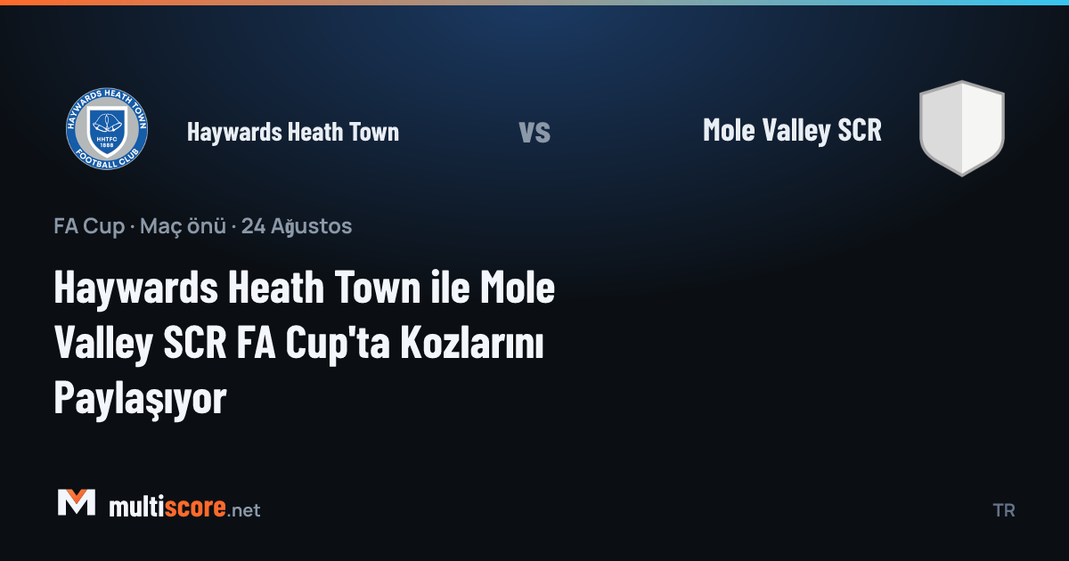Haywards Heath Town ve Mole Valley SCR takımlarının FA Cup maçı öncesi temsili görsel