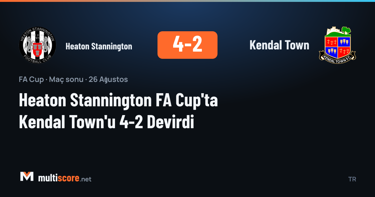 Heaton Stannington ve Kendal Town arasındaki FA Cup maçından bir görünüm