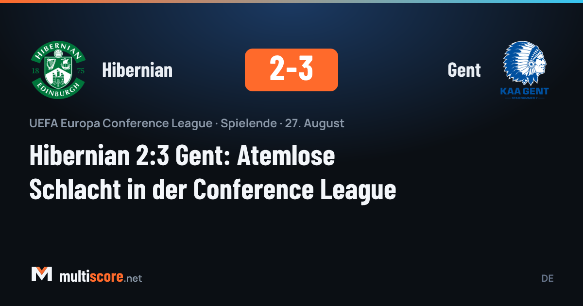 Hibernian 2-3 Gent maçından bir kare