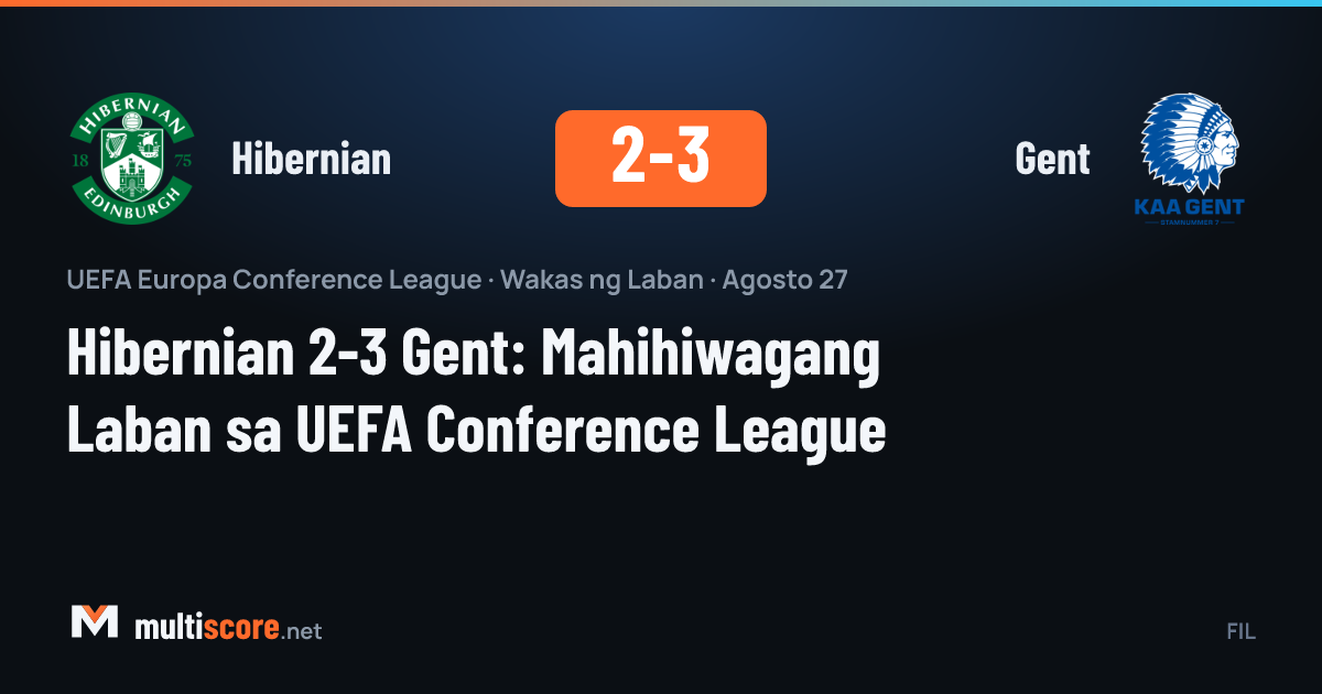 Hibernian 2-3 Gent maçından bir kare
