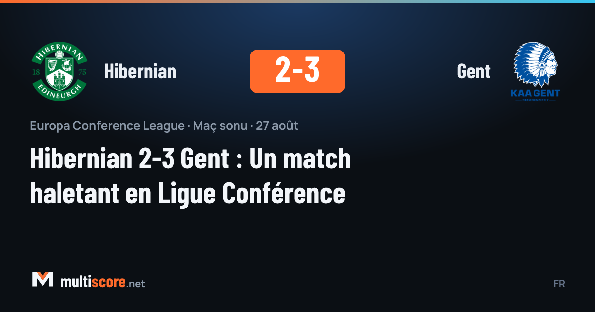 Hibernian 2-3 Gent maçından bir kare