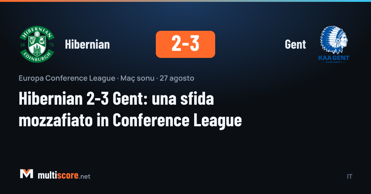 Hibernian 2-3 Gent maçından bir kare
