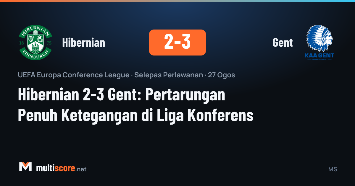 Hibernian 2-3 Gent maçından bir kare