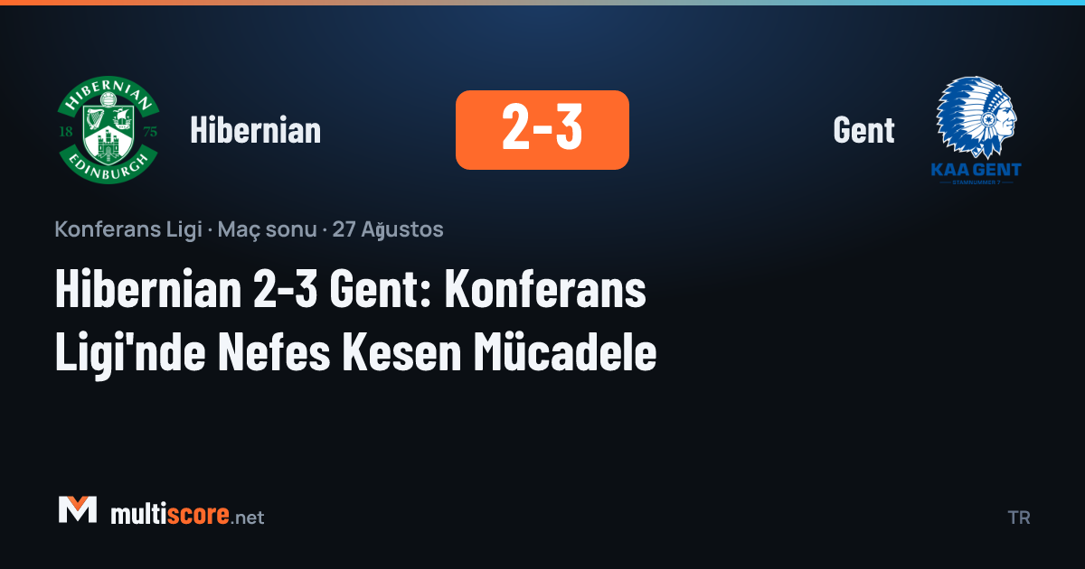 Hibernian 2-3 Gent maçından bir kare