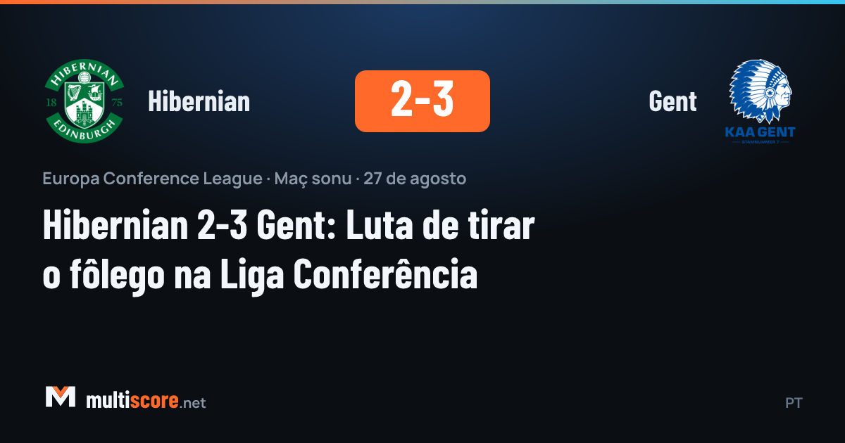 Hibernian 2-3 Gent maçından bir kare