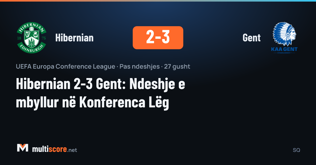 Hibernian 2-3 Gent maçından bir kare