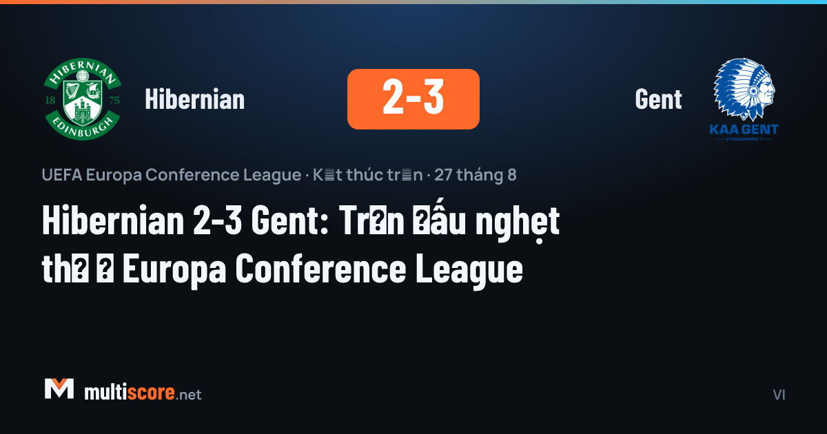 Hibernian 2-3 Gent maçından bir kare