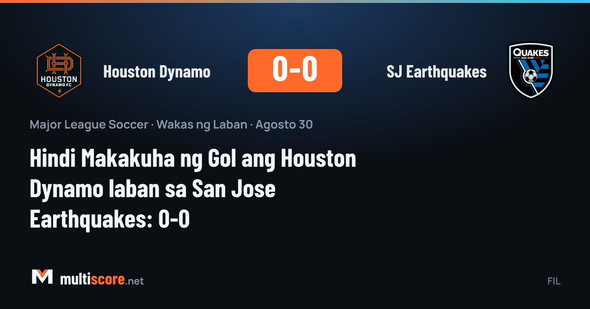 Houston Dynamo - San Jose Earthquakes maçından golsüz beraberlik görüntüsü