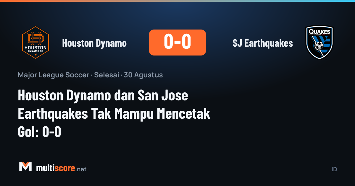 Houston Dynamo - San Jose Earthquakes maçından golsüz beraberlik görüntüsü