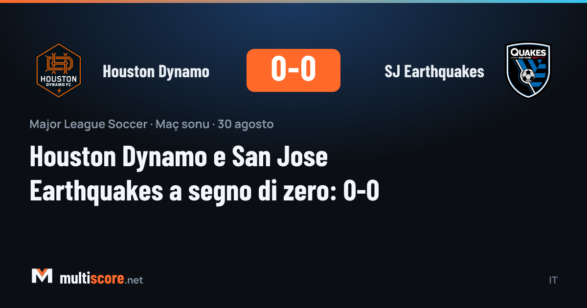 Houston Dynamo - San Jose Earthquakes maçından golsüz beraberlik görüntüsü