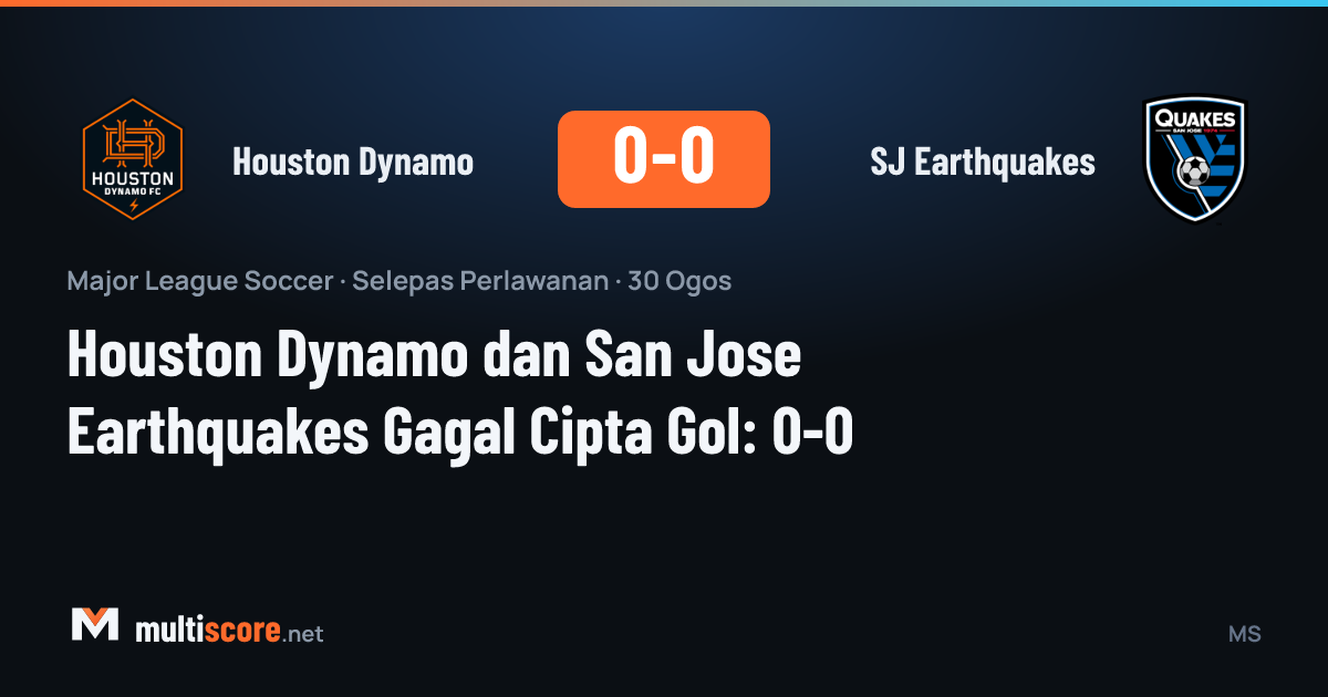 Houston Dynamo - San Jose Earthquakes maçından golsüz beraberlik görüntüsü