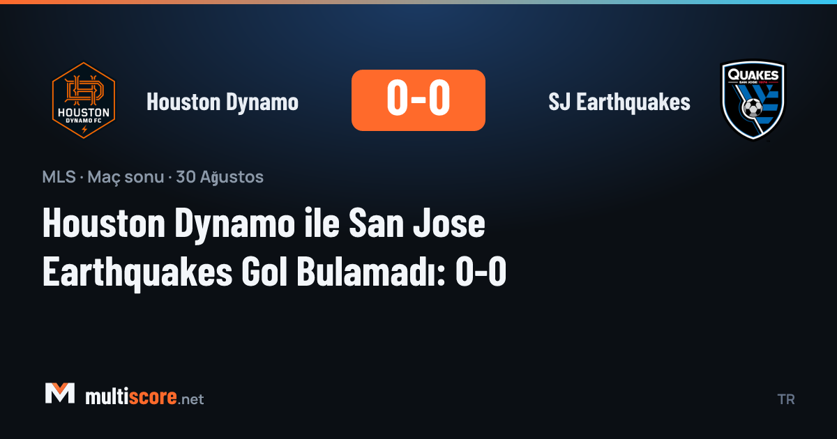Houston Dynamo - San Jose Earthquakes maçından golsüz beraberlik görüntüsü