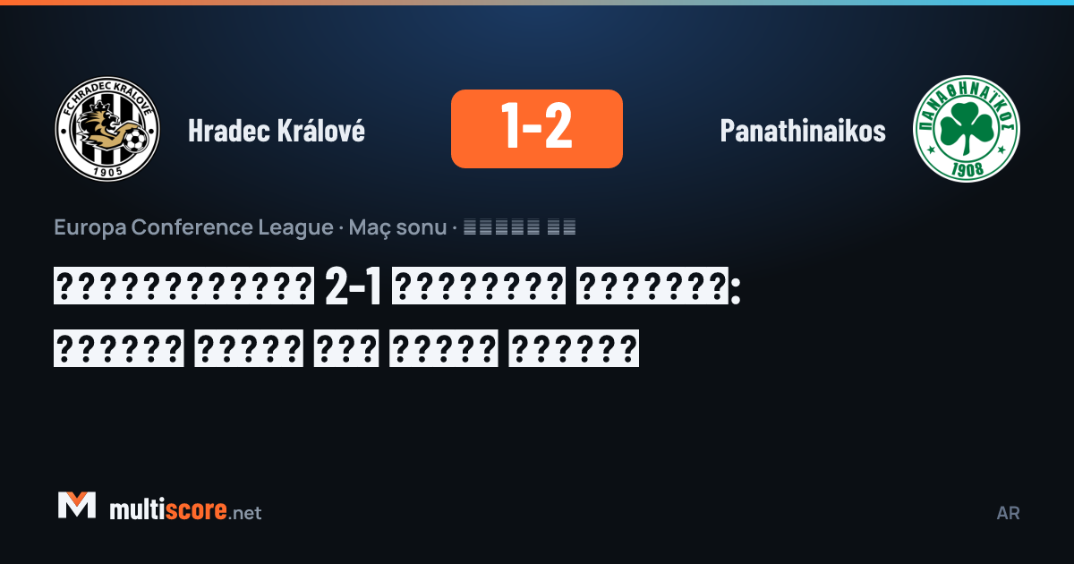 Hradec Králové - Panathinaikos maçından bir kare