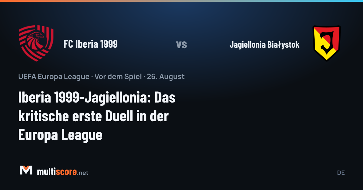 FC Iberia 1999 ve Jagiellonia Białystok takımlarının Avrupa Ligi eleme maçı öncesi temsili görseli