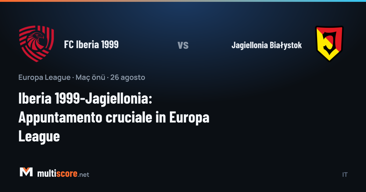 FC Iberia 1999 ve Jagiellonia Białystok takımlarının Avrupa Ligi eleme maçı öncesi temsili görseli