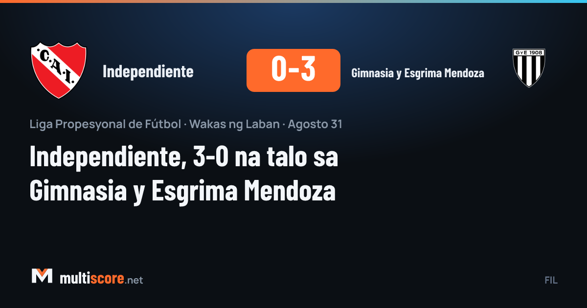Independiente - Gimnasia y Esgrima Mendoza