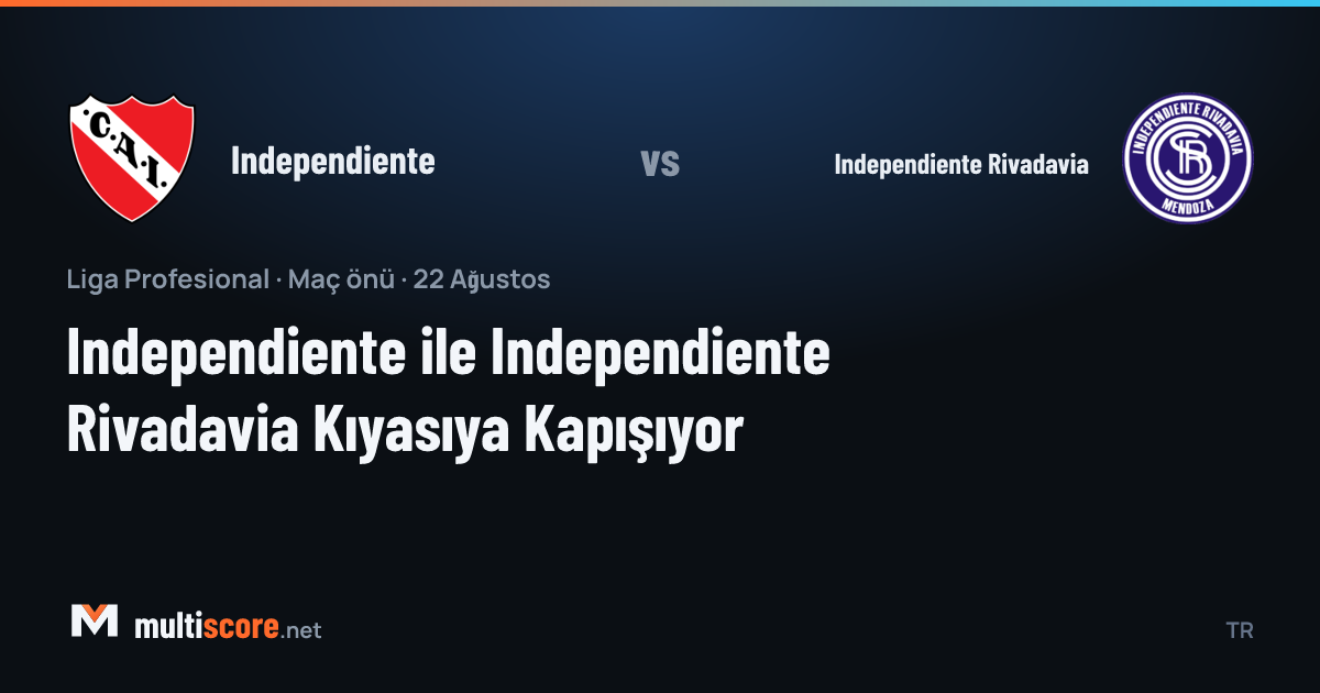 Independiente ve Independiente Rivadavia takımlarının maç öncesi sahada karşılaşması