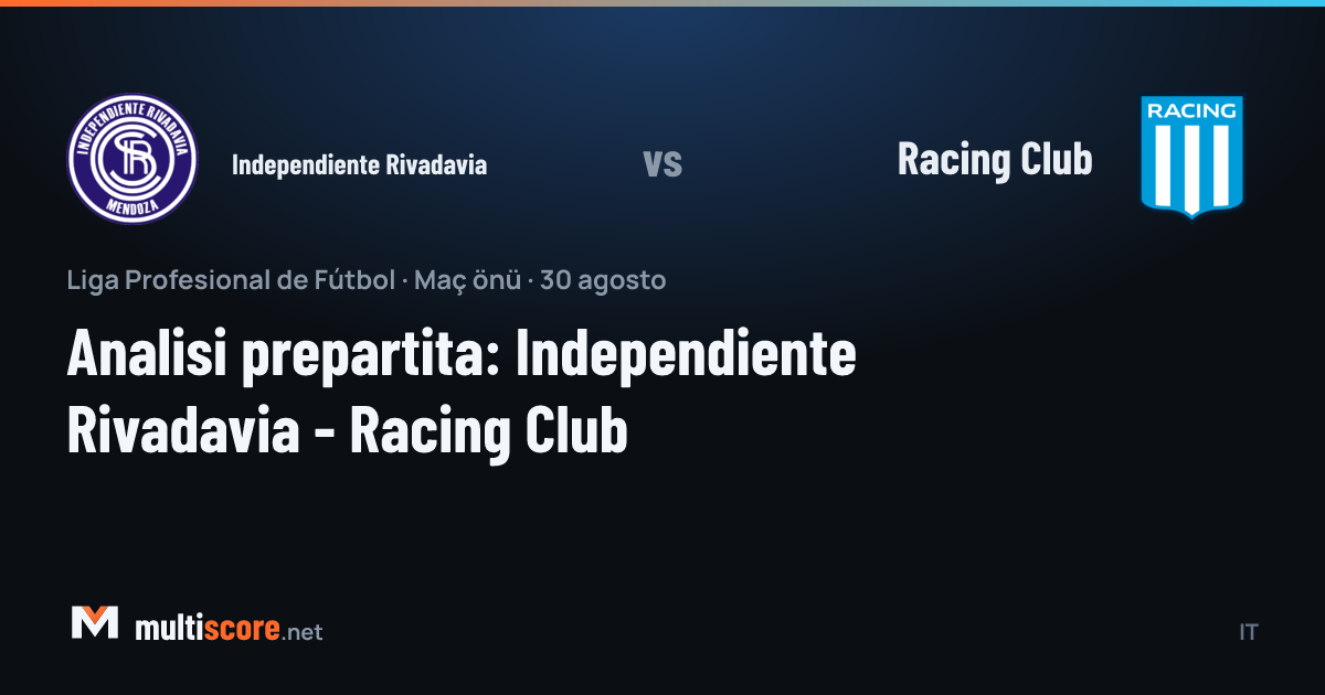 Independiente Rivadavia - Racing Club maç öncesi