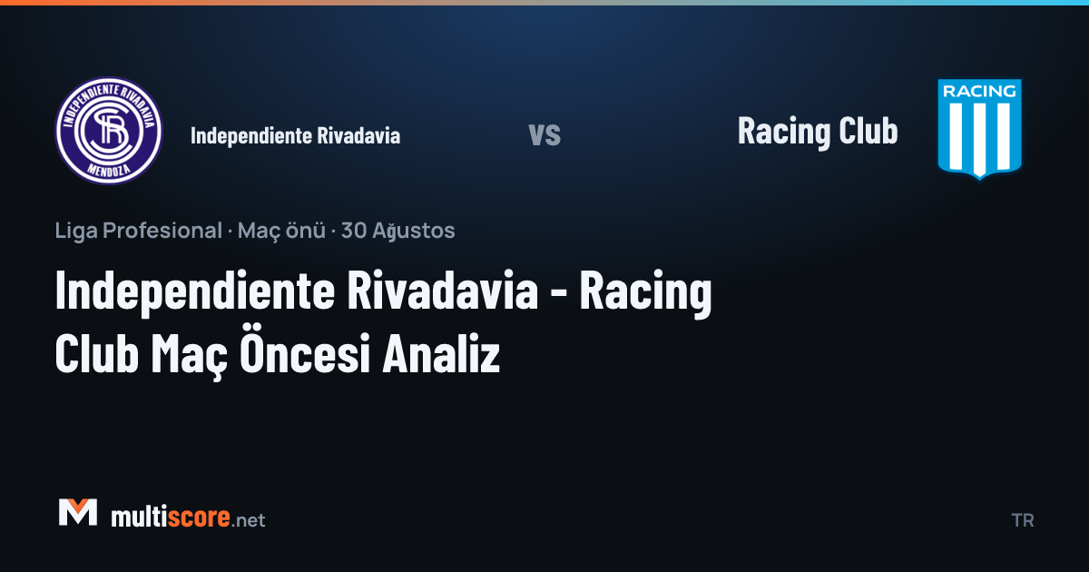 Independiente Rivadavia - Racing Club maç öncesi