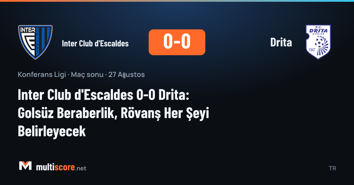 Inter Club d'Escaldes ve Drita futbolcularının UEFA Konferans Ligi maçından bir görüntü