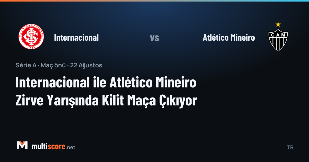Internacional ve Atlético Mineiro futbolcuları Serie A maçında mücadele ediyor