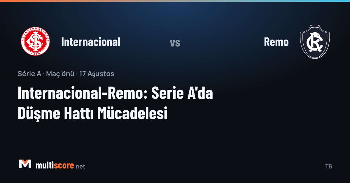 Internacional ve Remo oyuncuları Serie A maçında mücadele ediyor
