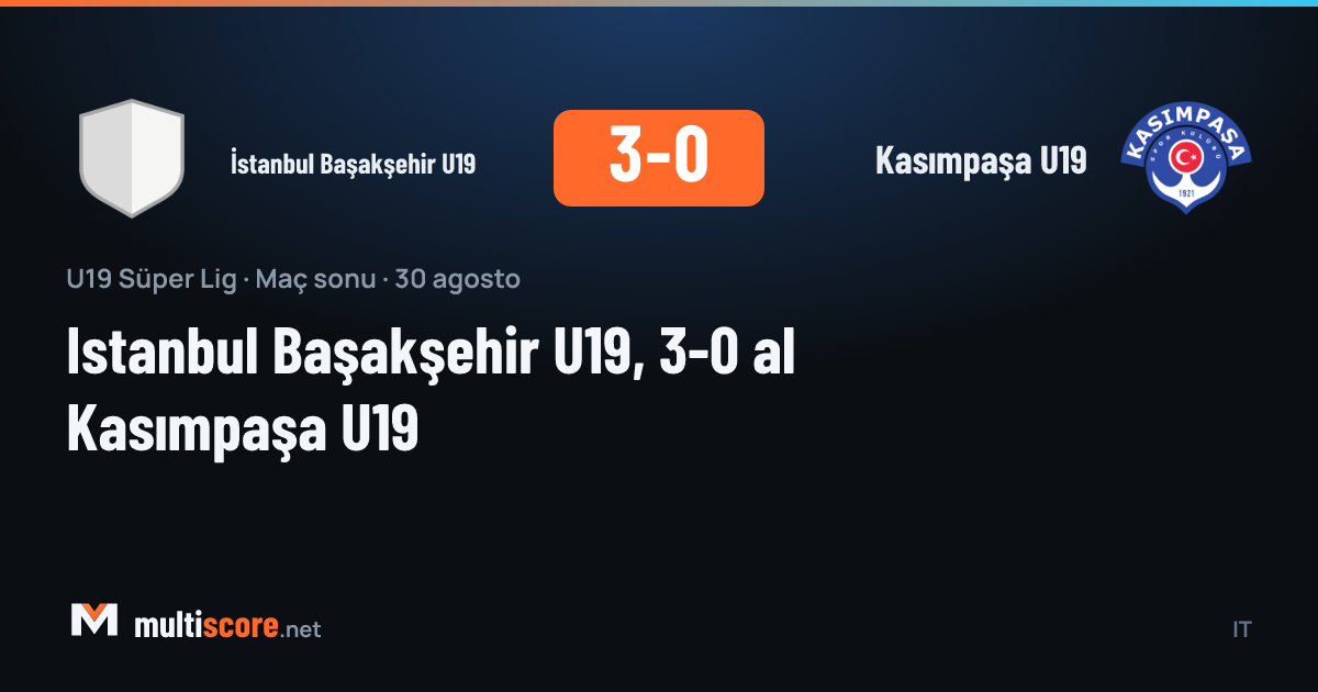 İstanbul Başakşehir U19 - Kasımpaşa U19 maçı