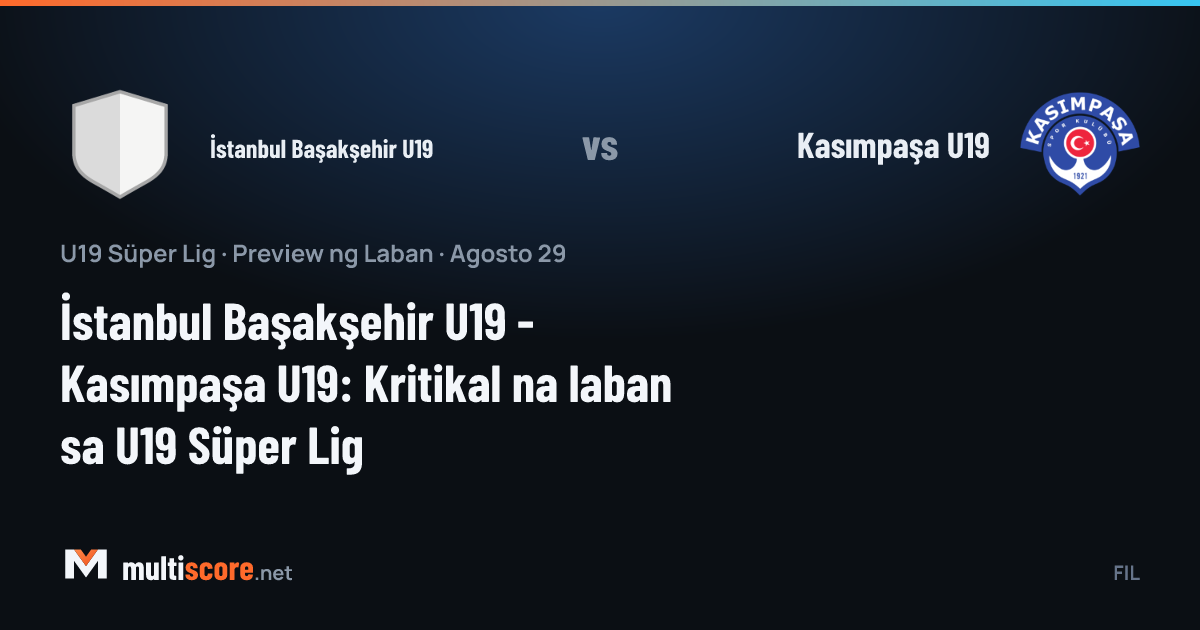 U19 Süper Lig'de İstanbul Başakşehir U19 - Kasımpaşa U19 maç öncesi