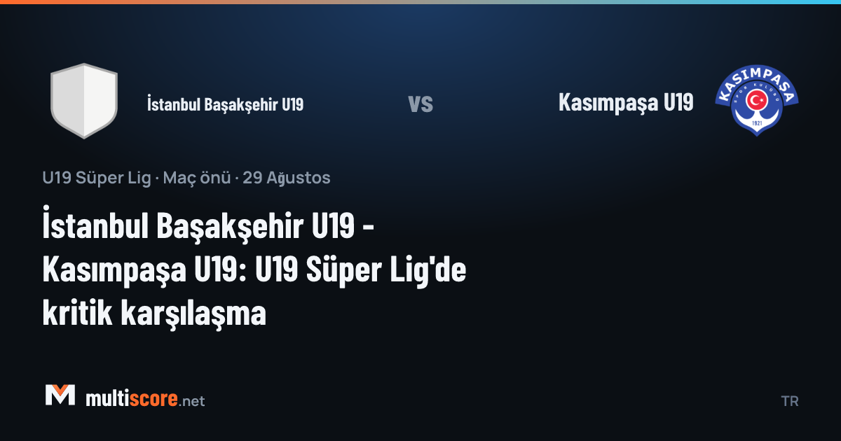 U19 Süper Lig'de İstanbul Başakşehir U19 - Kasımpaşa U19 maç öncesi